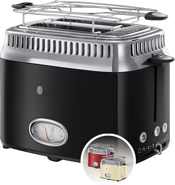 Russell Hobbs Toaster 2 Disc Retro Black