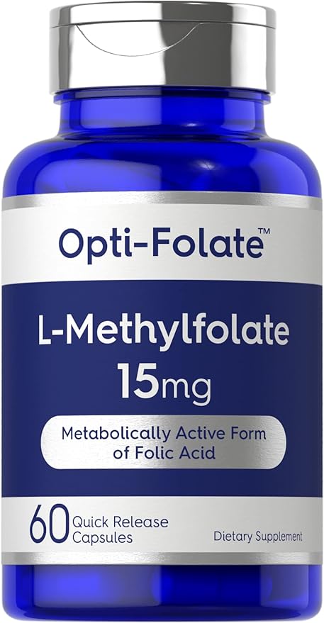 L Methylfolate 15mg | 120 Capsules | Value Size | Max Potency | Optimized and Activated | Non-GMO, Gluten Free | Methyl Folate, 5-MTHF | by Opti-Folat