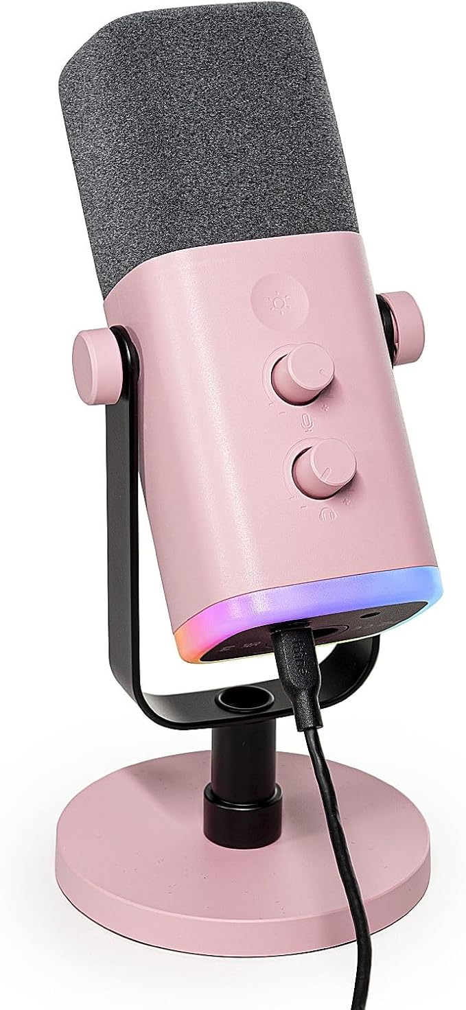 FIFINE - XLR/USB Wired Cardioid Dynamic Microphone with RGB Lighting