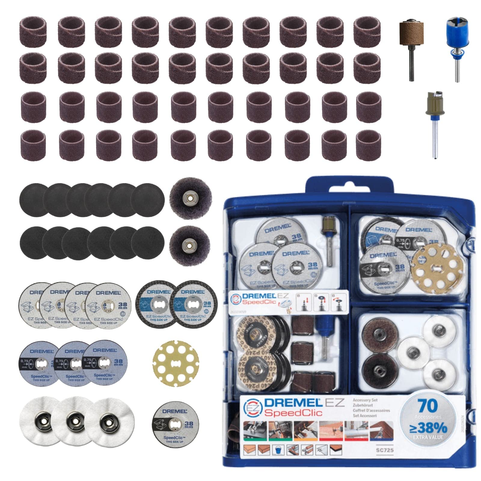 Dremel EZ SpeedClic Multipurpose Accessory Set 70 Pieces