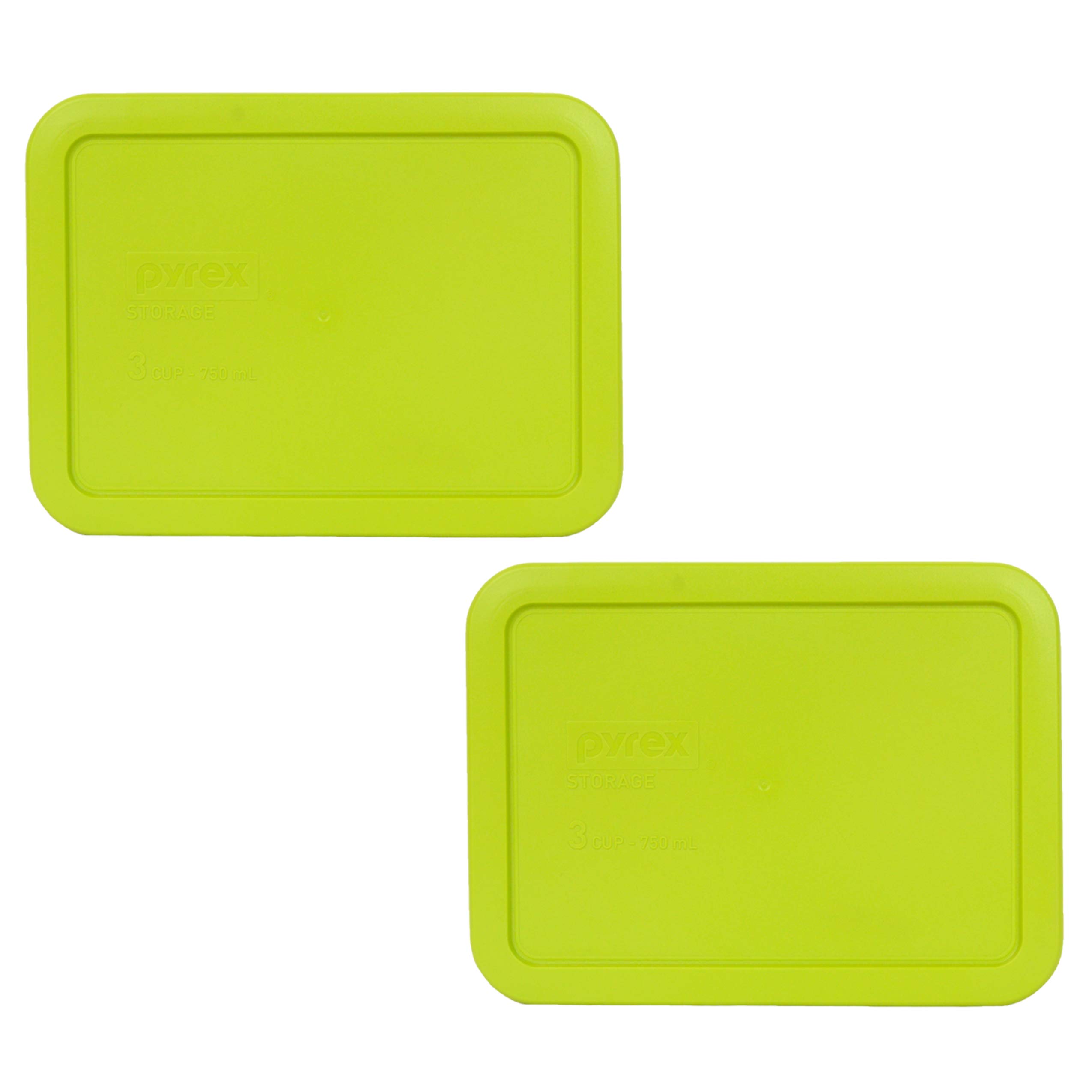 Pyrex 7210-PC 3 Cup Edamame Green Rectangle Plastic Food Storage Lid - 6 Pack