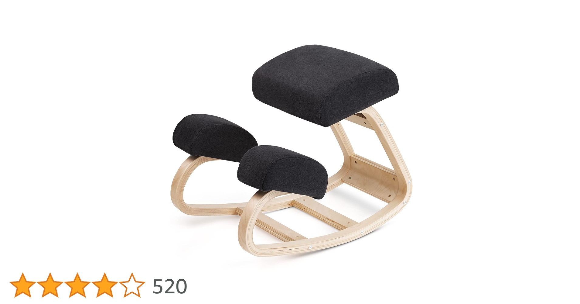 Luxton Ergonomic Kneeling Chair With Extra Padding - Posture Support Comfortable Office Desk Chair - Angled Rocking Stool & Balancing Seat - Natural
