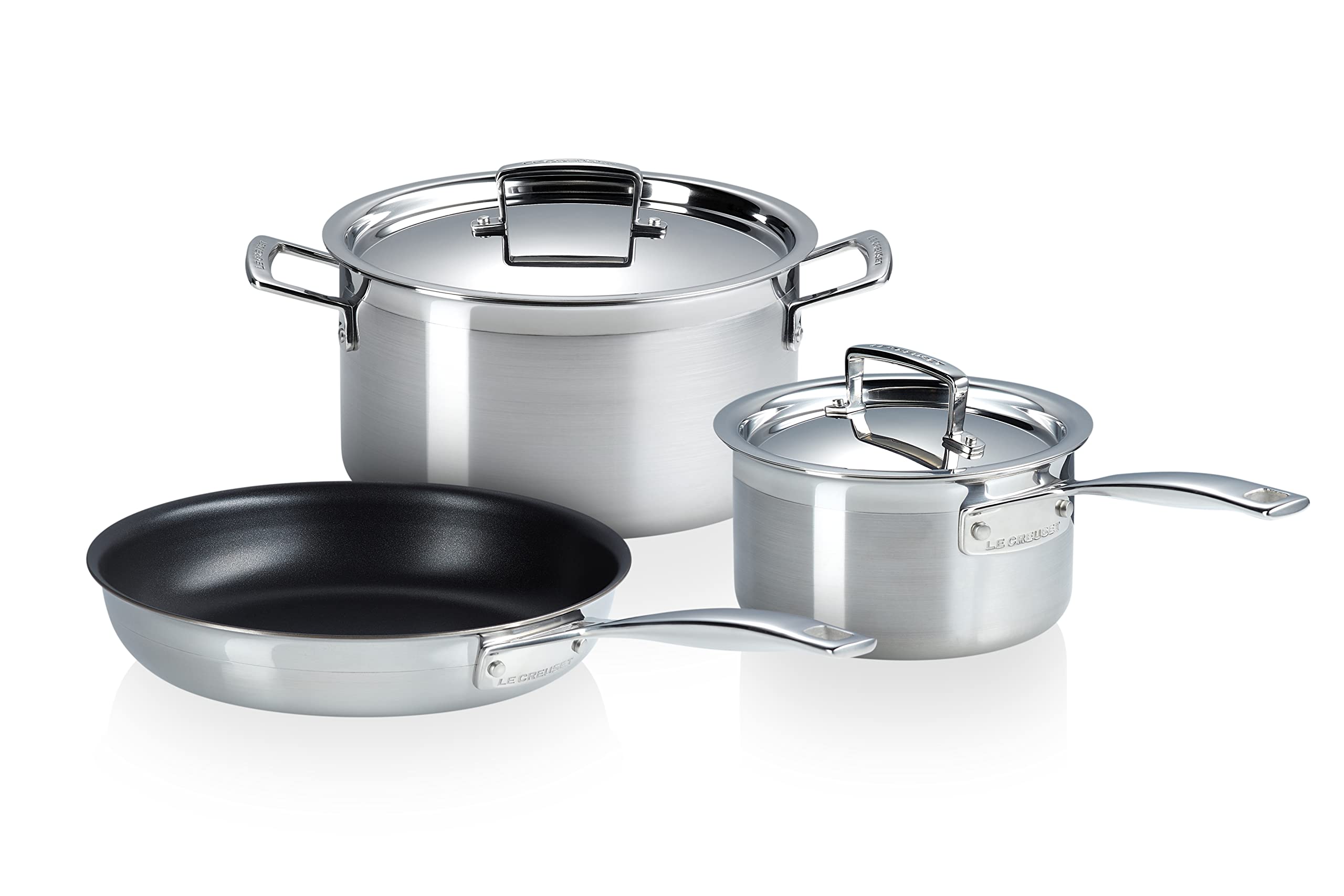 Le Creuset 3ply Stainless Steel Cookware Set of 3