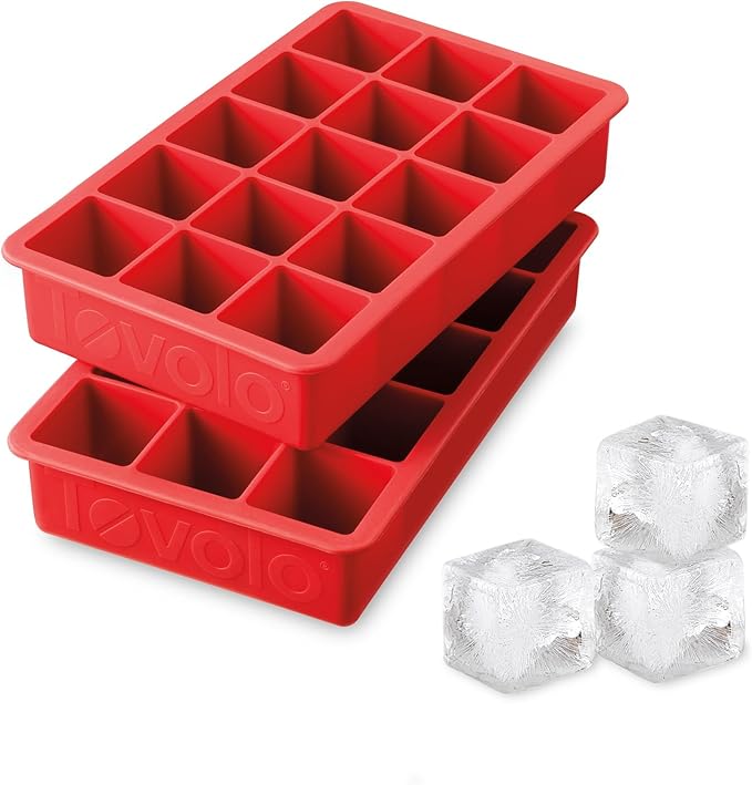 Tovolo Perfect Cube Ice Tray Set of 2 Apple Red