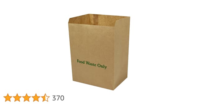 8 Litre x 50 Paper Compostable Bags Kitchen Caddy Liners - Food Waste Bin Liners - EcoSack 8L Biodegradable Bags with Composting Guide