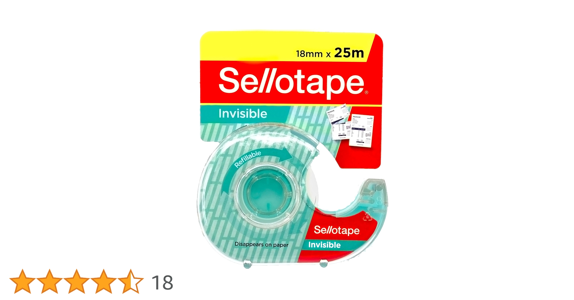 Sellotape Invisible Tape 18mm x 25m Dispenser