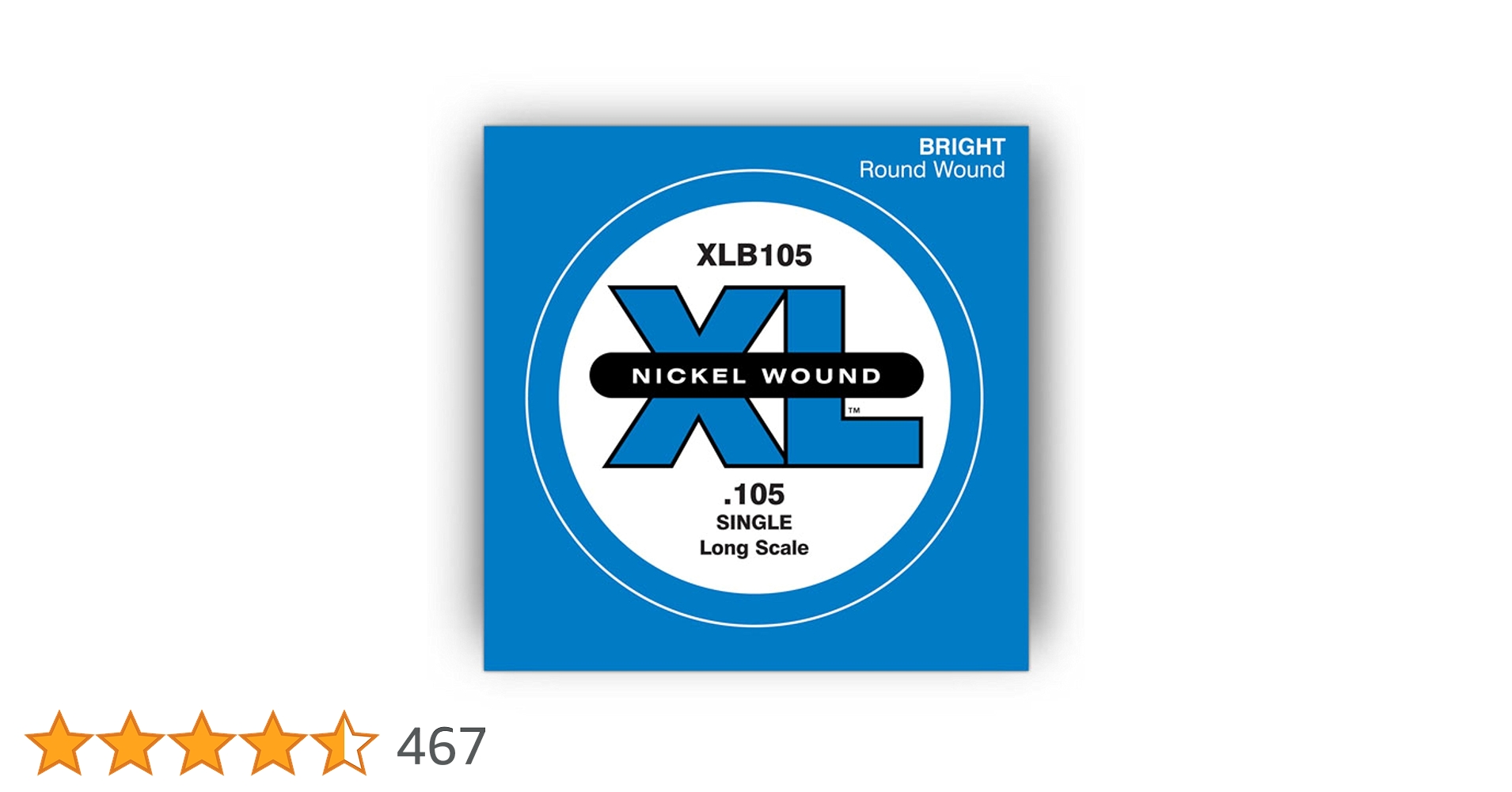 D'Addario XLB105 Nickel Wound Bass Guitar Single String Long Scale