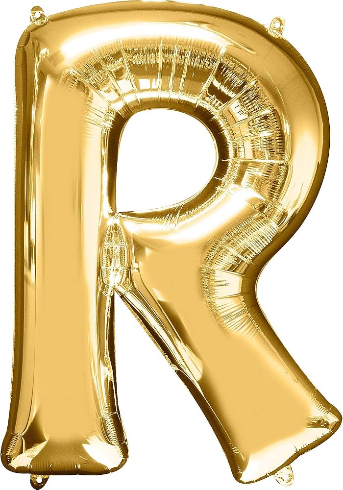 Gold Letter R Balloon