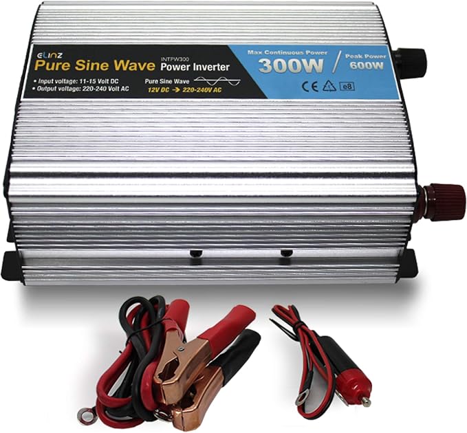 Elinz 300W / 600W Pure Sine Wave Power Inverter 12V - 240V AUS Plug Car Boat Caravan
