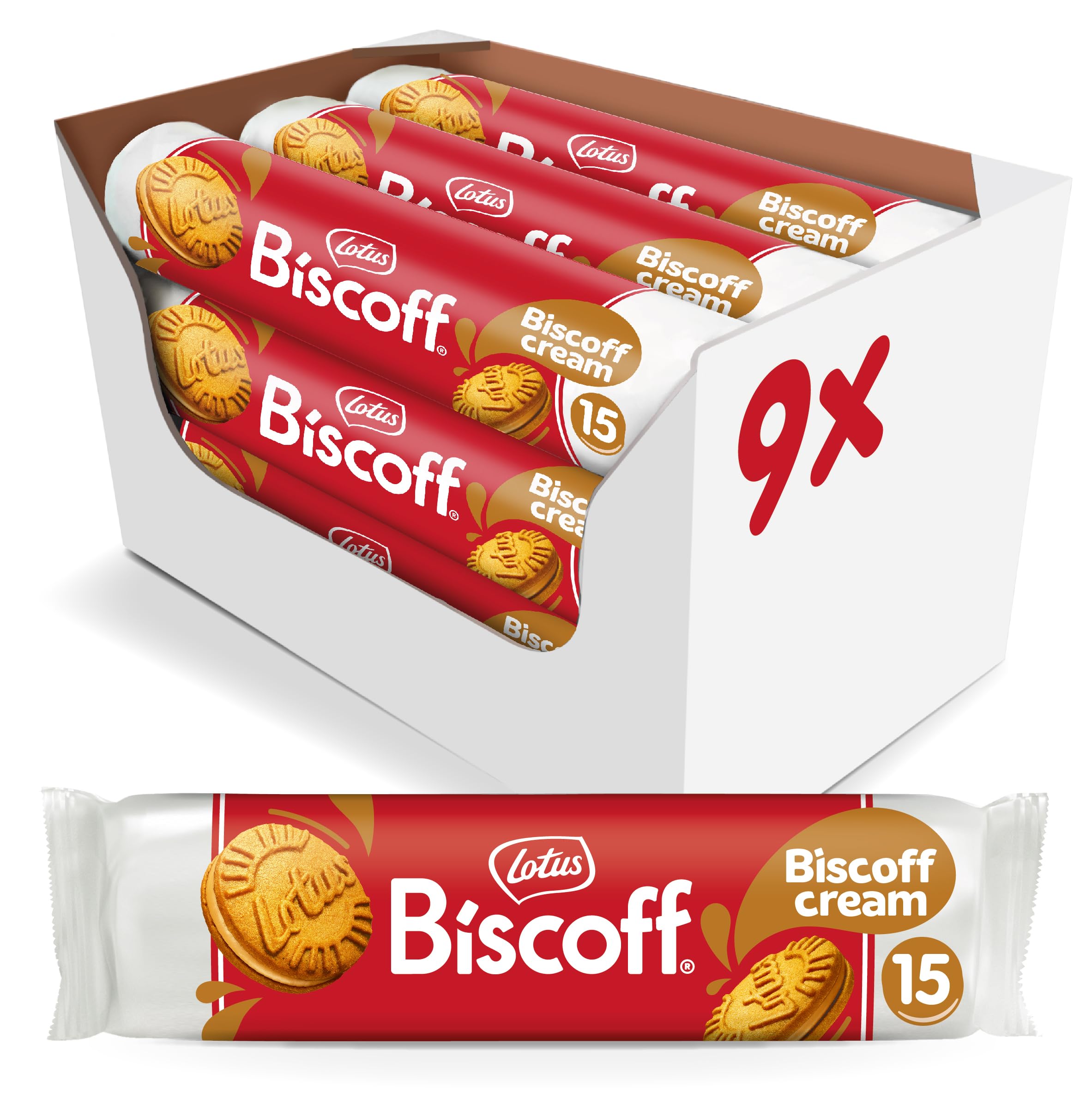 Lotus Biscoff Sandwich Biscuits Biscoff Cream Caramel 110g Box of 4