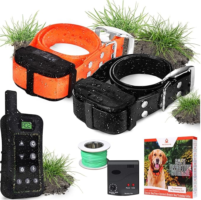 Combo Electric Dog Perimeter Fence & 3 Remote Training Collar