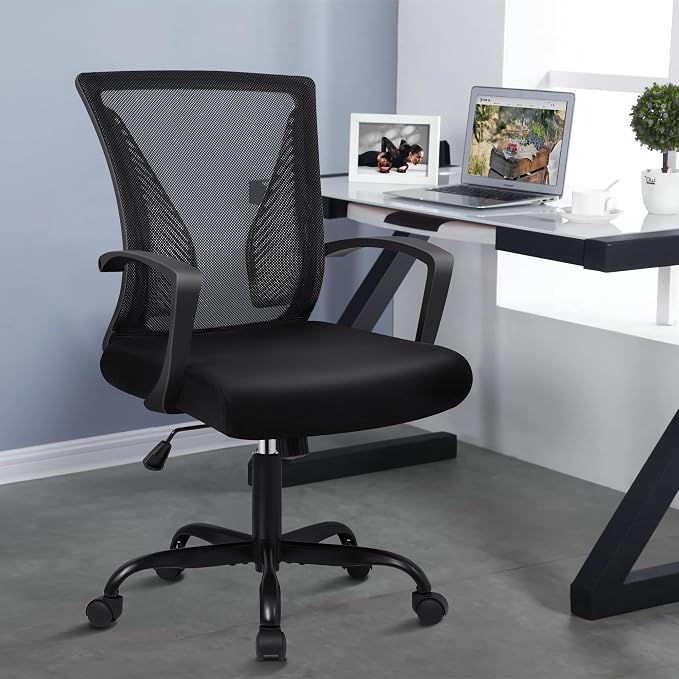 ALFORDSON Mesh Office Chair Flip-up Armrests All Black