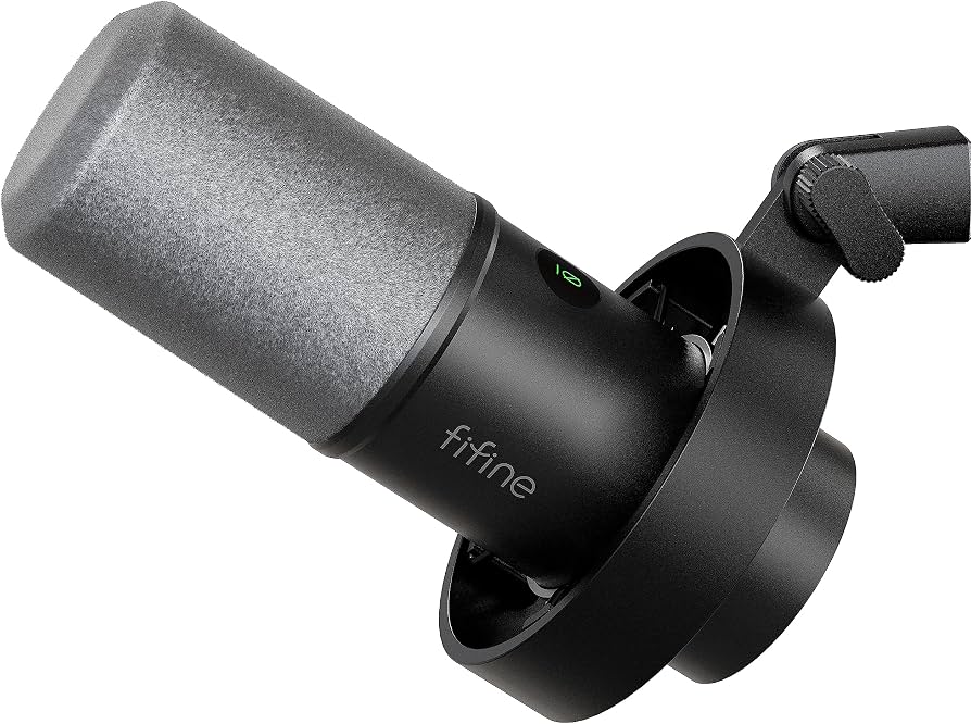 Fifine Dynamic Microphone, XLR/USB Podcast Recording PC Microphone For Vocal Streaming Voice-Over Gaming, Metal Mic With Mic Mute, Headphone Jack,