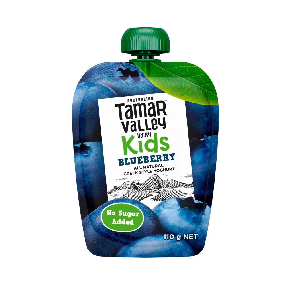 Tamar Valley Kids Greek Blueberry Yoghurt Pouch 110g