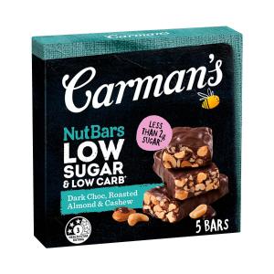 Carman's Low Sugar Low Carb Bar Dark Choc 170g