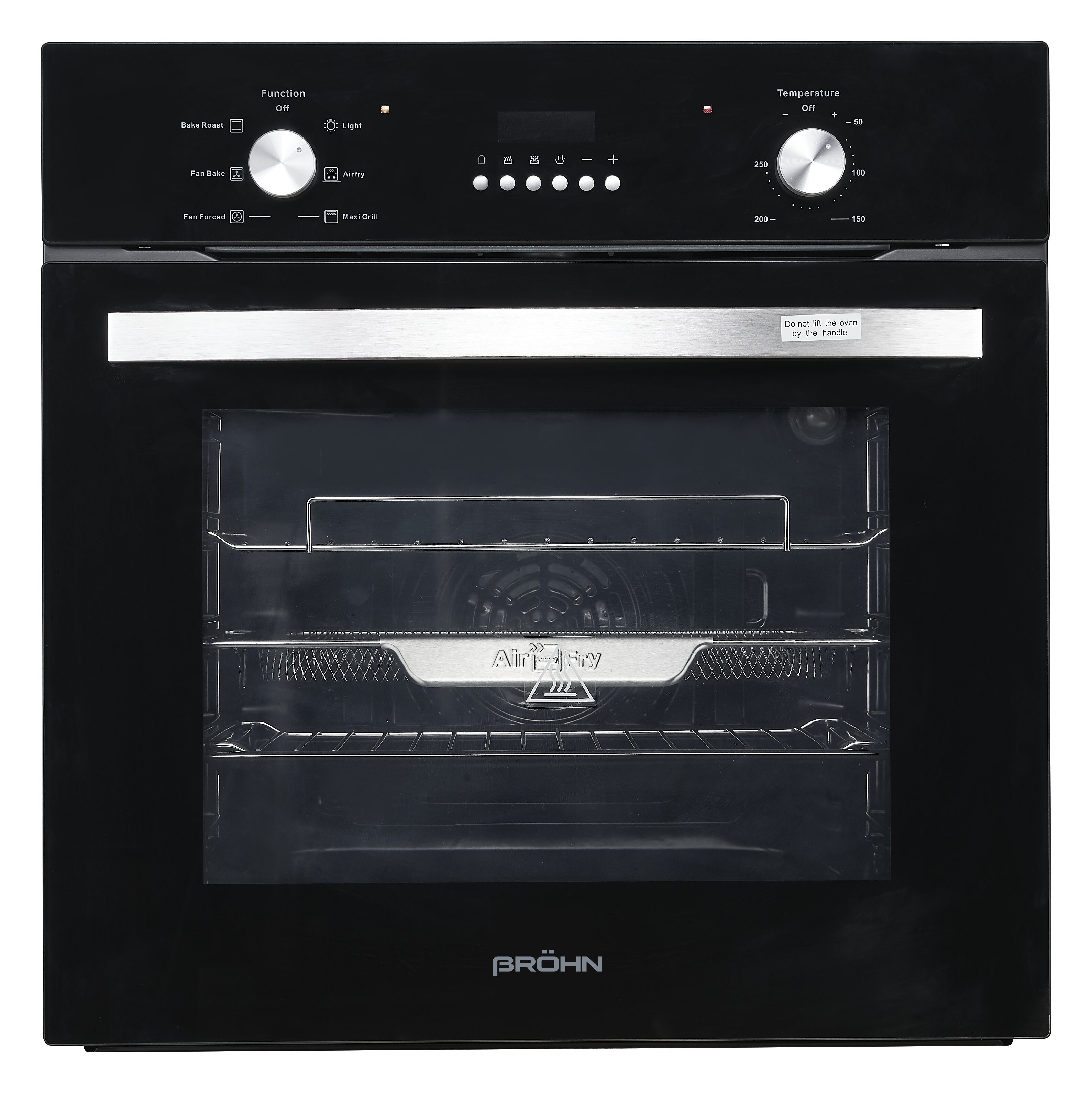 Brohn 60cm Built-in Electric Oven 6 Function With Inbuilt AirFry Mode BRO6006BLK