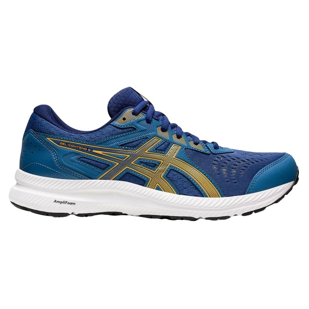 ASICS Men's GEL-Contend 8 - Running Shoes - Azure/Amber 7.5